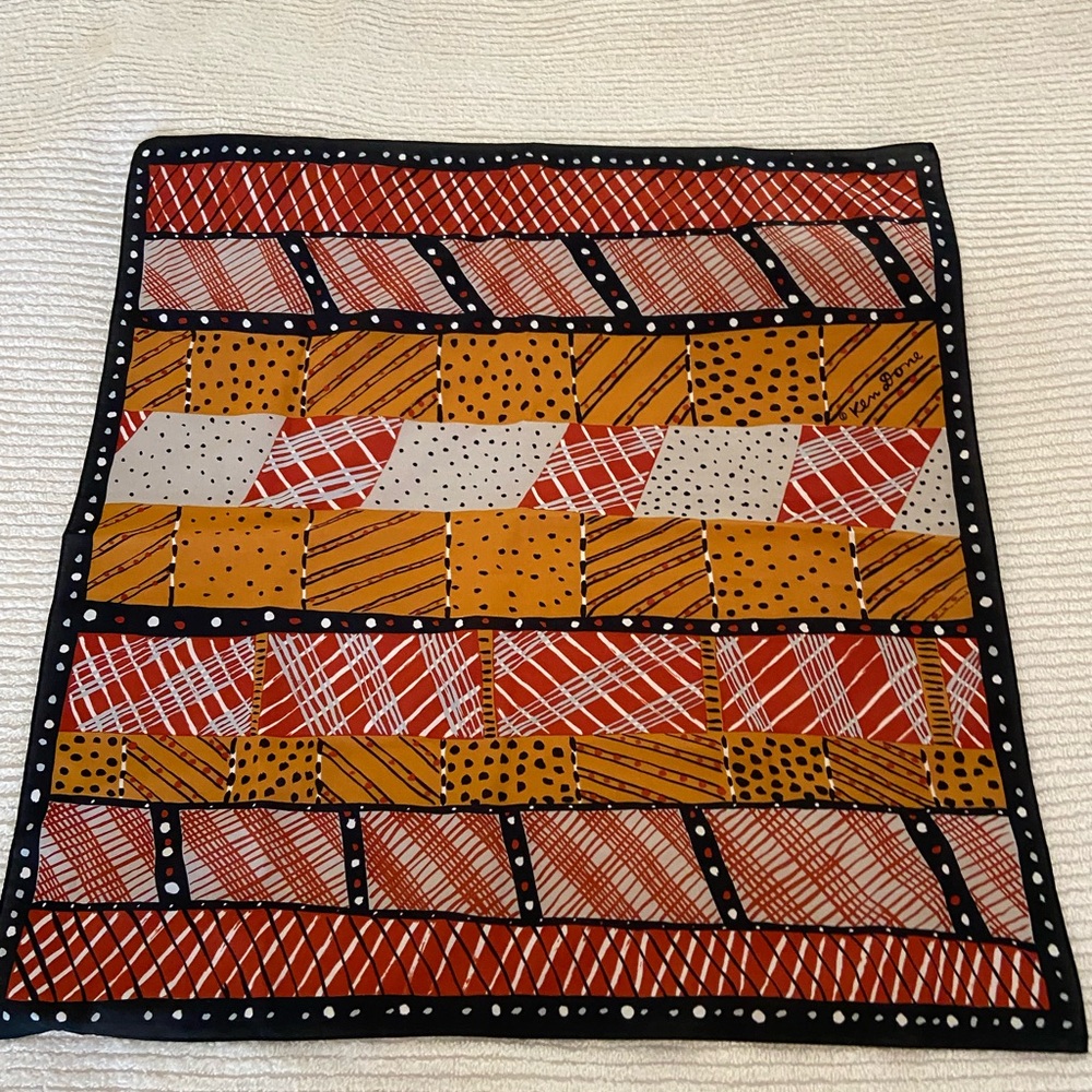 Aboriginal print scarf by Australian artist Ken Done